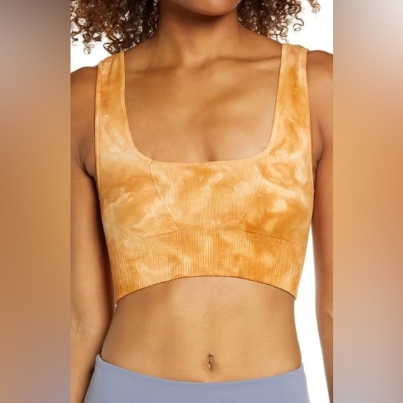 NWT size Free People Movement Good Karma Tie Dye Bra in Burnt Topaz M/L - Picture 4 of 5
